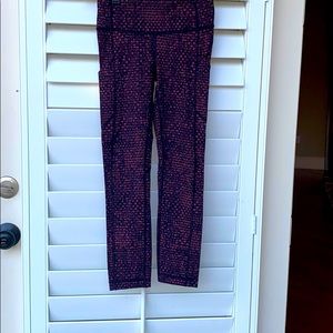 Lululemon Legging Pace 21”with pockets (red/black)